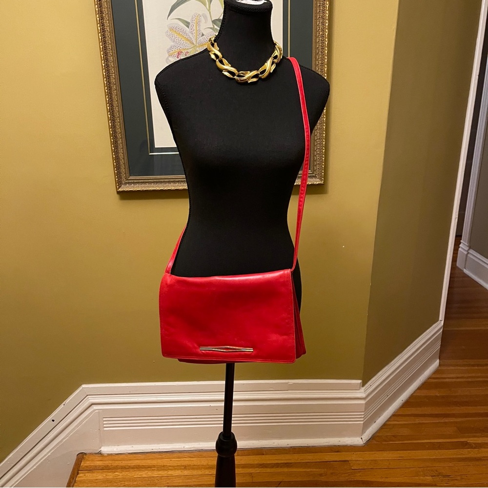 80’s red leather purse
